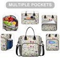 thumbnail image 2 of OBREWU Pioneer Flower and Butterfly Women's Insulated Leakproof Large Lunch Bag, Oxford Cloth, 2 of 7