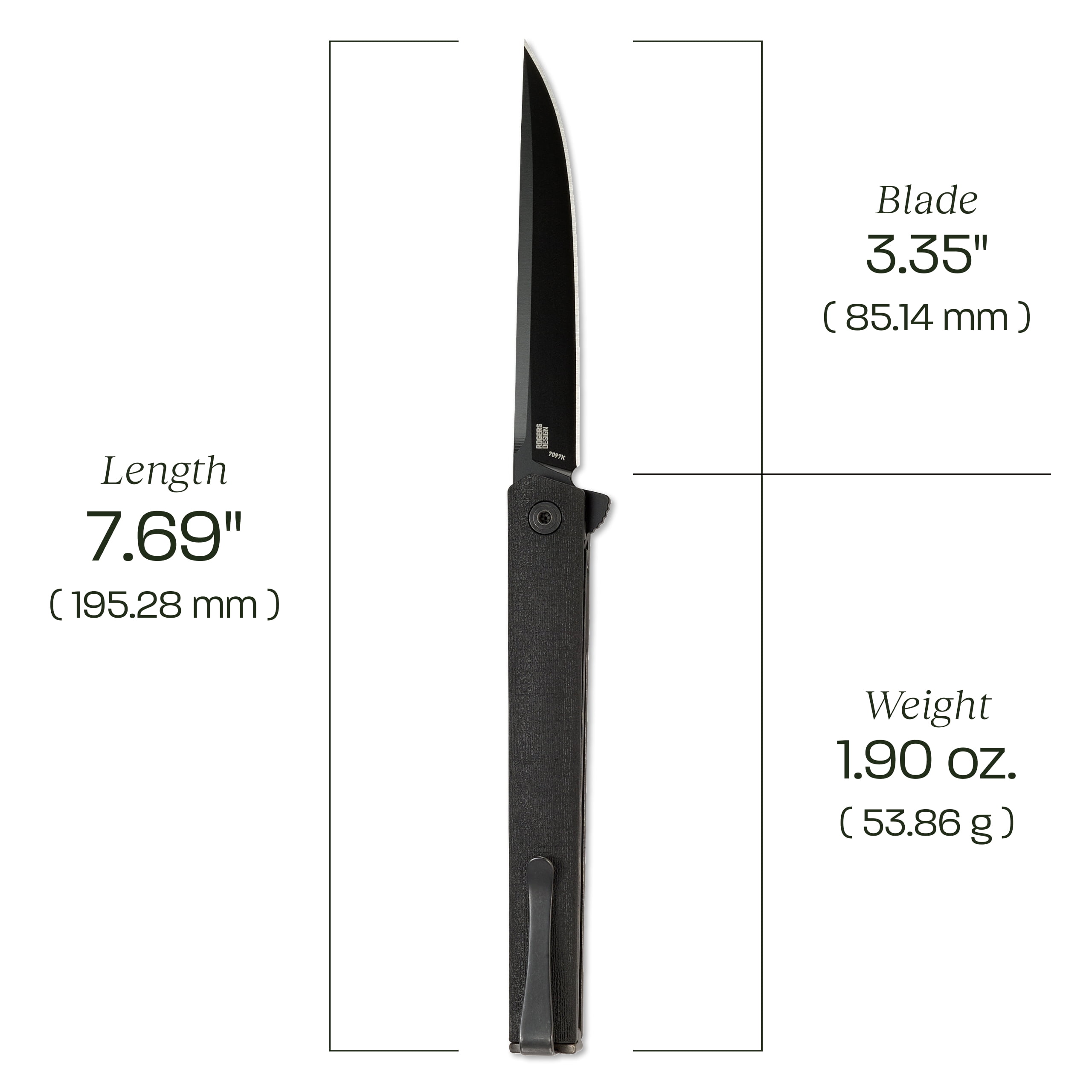 CRKT CEO Everyday Carry EDC Pocket Folding Knife with Liner Lock: AUS 8 Plain Edge Blade, Glass-Reinforced Nylon Handle, Reversible Pocket Clip, 7097K