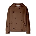 thumbnail image 7 of Mercatoo Girls Star Print Waffl1 Hoodi1,Kids Casual Stylish Long Sleeve Hooded Sweatshirt Fall Winter Daily Wear Outfit Tops, 7 of 7