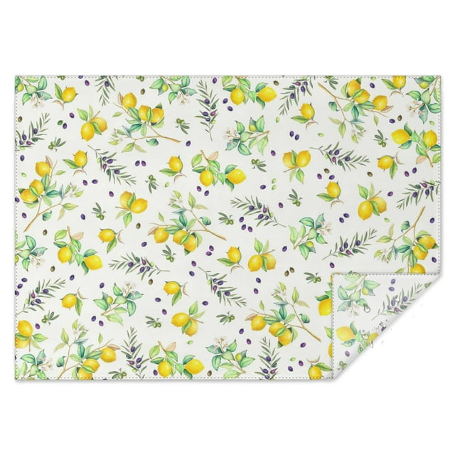 Lemon Fruits Tablecloth,Oil Proof Spill Proof Polyester Table Cover for Rectangle Tables,Durable Tableclothes Thick Tablecloths for Dining Room Camping Indoor Outdoor