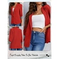 thumbnail image 7 of HUBERY Women Lapel Collar One Button 3/4 Tab-Sleeve Solid Color Blazer Jacket, 7 of 7