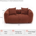 thumbnail image 2 of Giant Bean Bag Chair - Oversized Bean Bag Couch for Adults and Kids, Big Bean Bag Sofa Chair Floor Sofa with Pillows and Stuffer for Gaming, Reading, Dorm Apartment Living Room - Red, 2 of 8