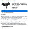 thumbnail image 2 of Right Tailgate Latch - Compatible with 2002 - 2006 Chevy Avalanche 1500 2003 2004 2005, 2 of 2