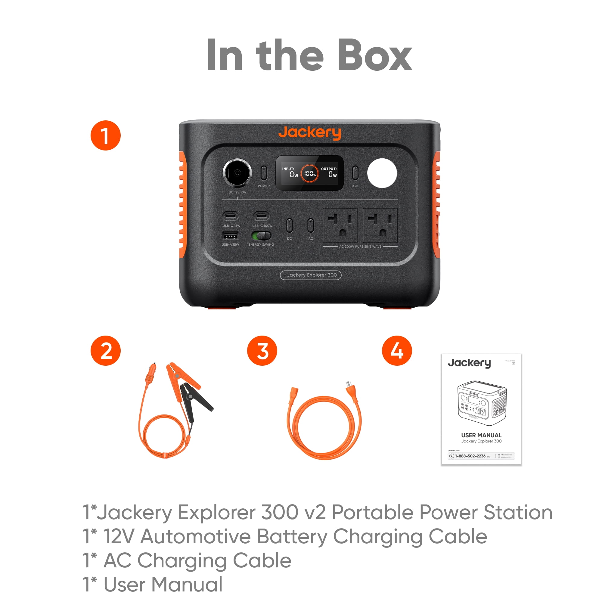 Jackery Explorer 300v2 Auto Kit 300W Continuous/600W Peak Portable