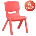 thumbnail image 3 of Flash Furniture Plastic Stacking Chair (4 Pack), Red, 3 of 13