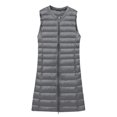 thumbnail image 6 of Tiqkatyck Sweater Vest Women's Down Vest Long Winter Thin and Light Down Coat Casual Down Coat Slim Gilet Quilted Jacket Outdoor Winter Coat Vest with Pockets Puffer Vest Women Grey, 6 of 6