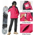 thumbnail image 7 of TACVASEN Women's Winter Waterproof Windproof Snow Ski Jackets Warm Thermal Fleece Thick Hooded Coat with Multi-Pockets for Outdoor Hiking Snowboarding Rose Grey 2XL, 7 of 7