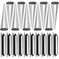 thumbnail image 1 of Paquete de 10 moldes de cuerno de crema de 5 pulgadas para hornear + 10 moldes de tubos de cannoli de 5 pulgadas, tubos de cannoli grandes para freír, kit de formas de cannoli para hornear, 1 of 5