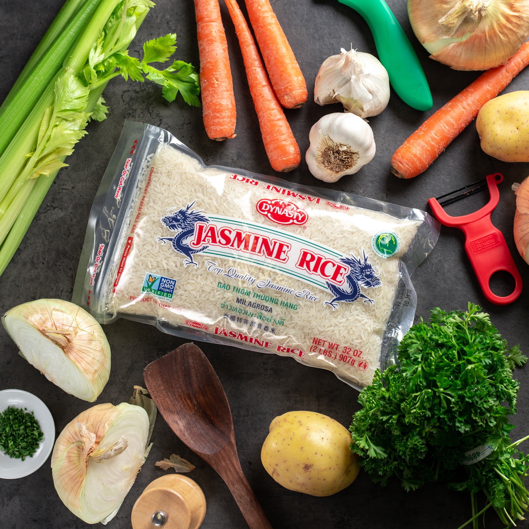 Dynasty Non-GMO Top Quality Jasmine Rice, 32 oz