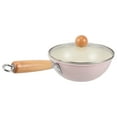 thumbnail image 3 of Nonstick Iron Pan with Wooden Handle Clear Glass Lid Small Frying Pan Induction Cookware Small Skillet for Stove Top Induction Cooktop, 3 of 8