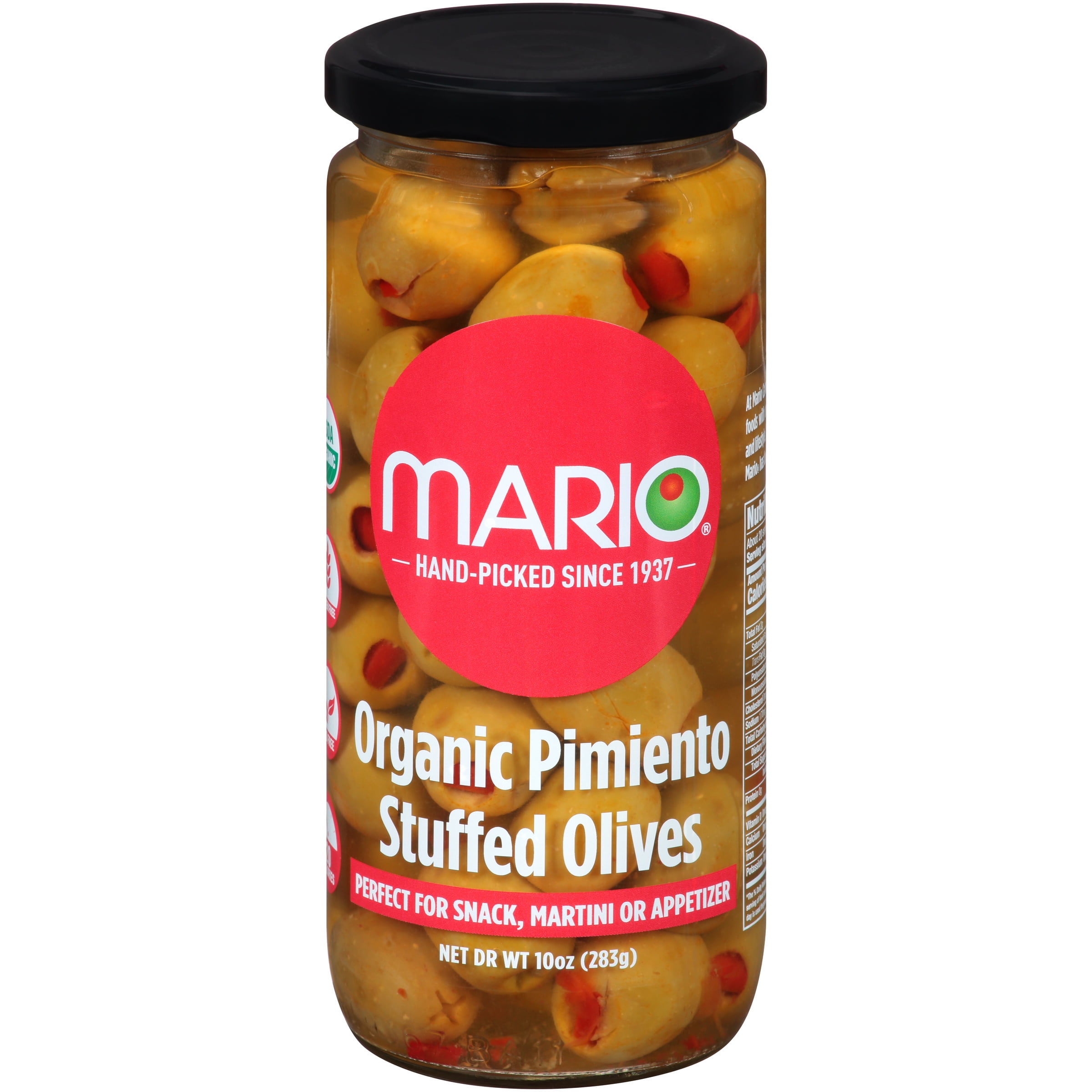 Mario® Organic Pimiento Stuffed Olives 10 oz. Jar