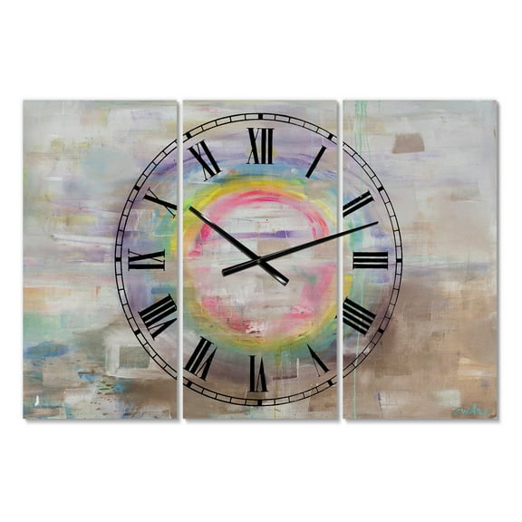 Designart 'Rainbow Reflect Mood' Oversized Cottage Wall Clock