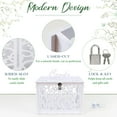 thumbnail image 4 of DIY Wedding Card Box with Slot PVC Hollow Wedding Envelope Box with Lock and Card Sign Money Box Card Box for Wedding Reception Birthday Baby Shower Graduation Party Supplies, 4 of 6
