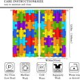 thumbnail image 2 of Puzzle Kitchen Curtains, Colorful Puzzle Pieces Fractal Children Hobby Activity Leisure Toys Cartoon Image, Window Drapes Set 2 Panels,72x63 Inches, 2 of 8