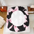 thumbnail image 5 of Feelyou Girl Fashion Bowknot Twin Sheet Sets, Black Pink Princess Bedding, 3 Pieces, 5 of 7