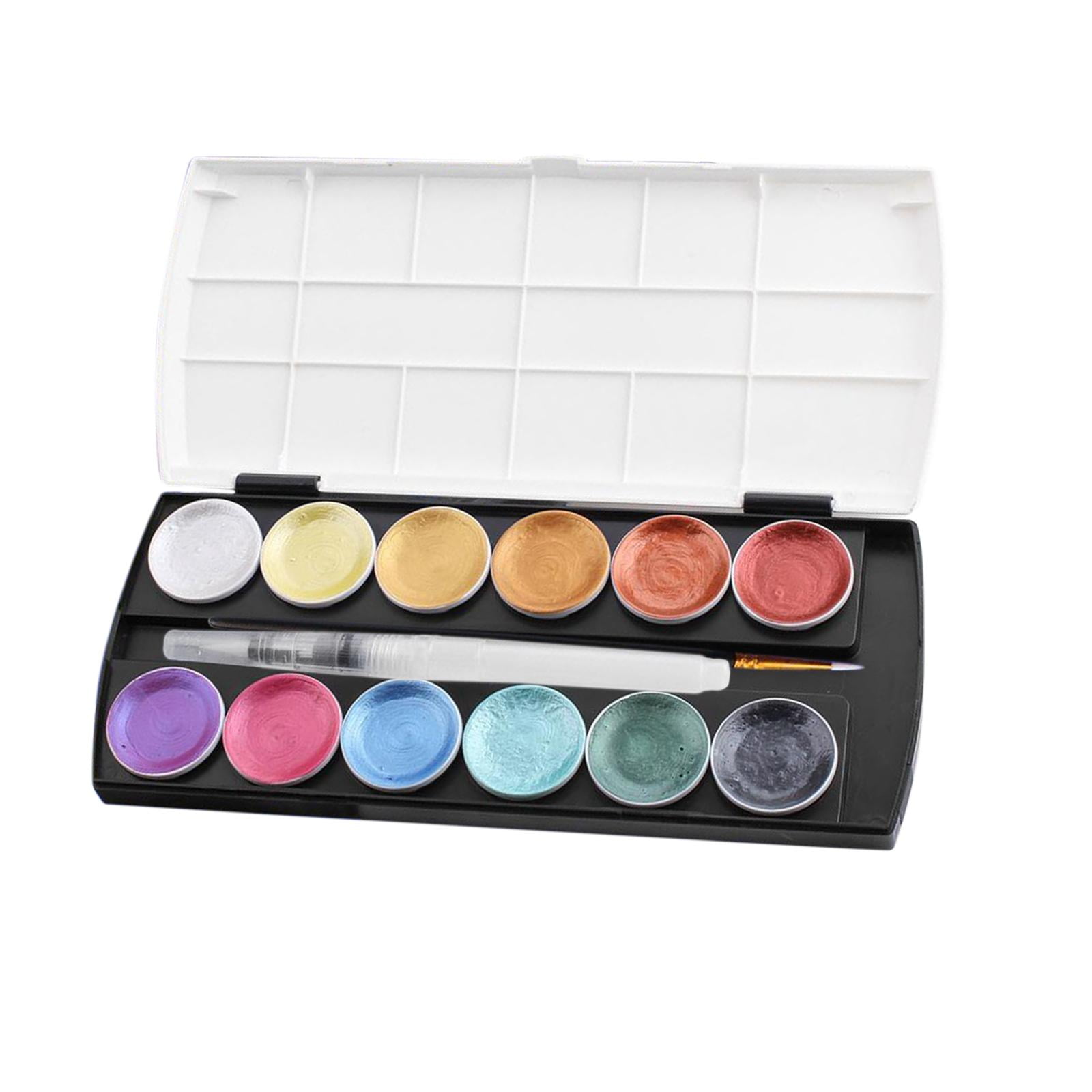 FVDPWYE Professional Watercolor Set 12 Colors Travel Pocket Paint Kit for Artist