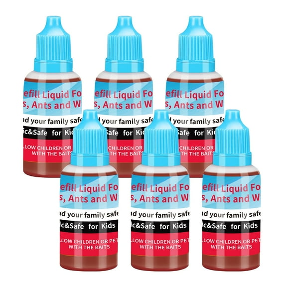 6 Pack Fruit Fly Trap Refill Liquid Only, Upgrade Gnat Killer Bait, Efficient Fruit Fly Traps for Indoors, Home, Kitchen