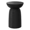 thumbnail image 1 of Boyd 13" Wide Solid Mango Contemporary Ribbed Accent Table in Black& Assembled, 1 of 9
