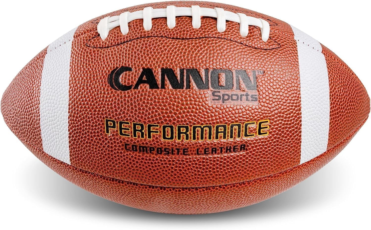 Cannon Sports Official Size Football - Composite Leather Football with Extra Grip & Durable Construction for All-Weather Play – Regulation Size Ball with Pump (Orange/White, Official)