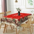 thumbnail image 6 of Nanqianyi Red Christmas 60'' x 102'' Tablecloth Santa Claus Pine Trees Washable Table Cloth for Kitchen Dining, 6 of 9