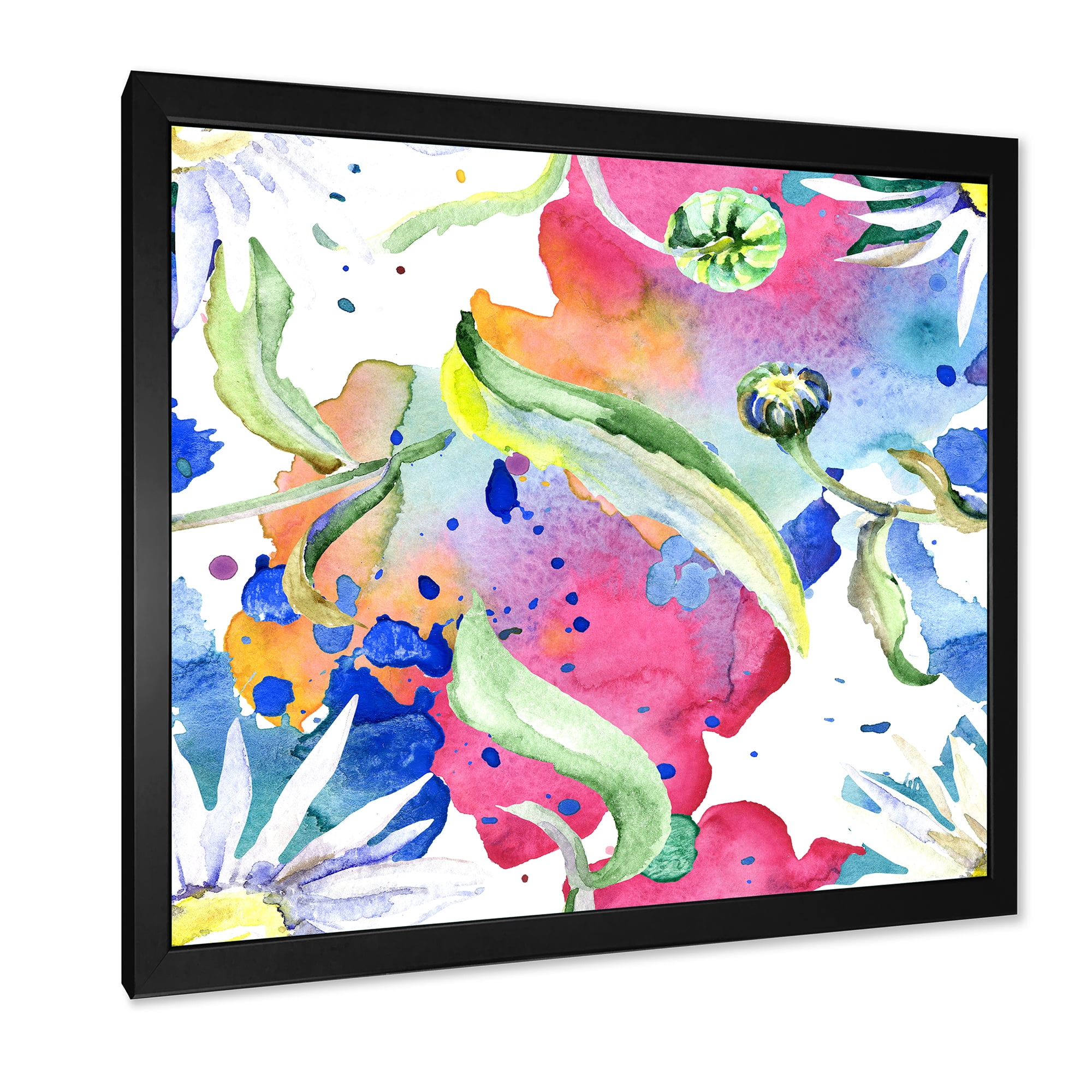 Designart 'Iridiscent Colorful Daisy Flowers' Transitional Framed Art Print
