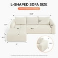 thumbnail image 2 of 103" Beige Cloud L-Shaped Modular Sectional Sofa with Deep Seat, Oversized Corduroy Couch for Living Room & Bedroom, No Assembly, 2 of 7