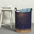 thumbnail image 5 of Laundry Basket, Gold Black Glitter Laundry Hamper Waterproof Laundry Bag Clothes Hamper Laundry Bin with Handles for Bedroom, Living Room, Kids Room, 5 of 6