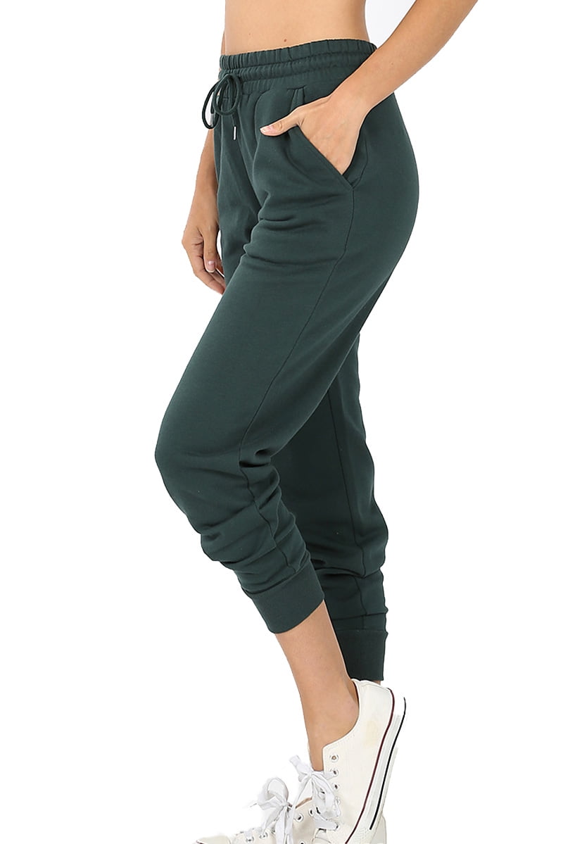 Women's Relax Fit Cropped Jogger Lounge Sweatpants Running Pants (Black,  Large) 