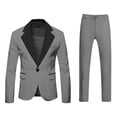 thumbnail image 5 of Fgnfyis Men's Suits for Events Parties Weddings and Everyday Wear Slim Fit with Stylish Neckline Design Versatile Year Round Attire for Modern Men Trousers Sets Grey XXL, 5 of 5