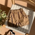 thumbnail image 2 of CHEEREAM Girls Cargo Shorts Casual Elastic Waist Short Pants Active Solid Color Shorts Kids 2025 Summer Shorts with Pockets, 2 of 7