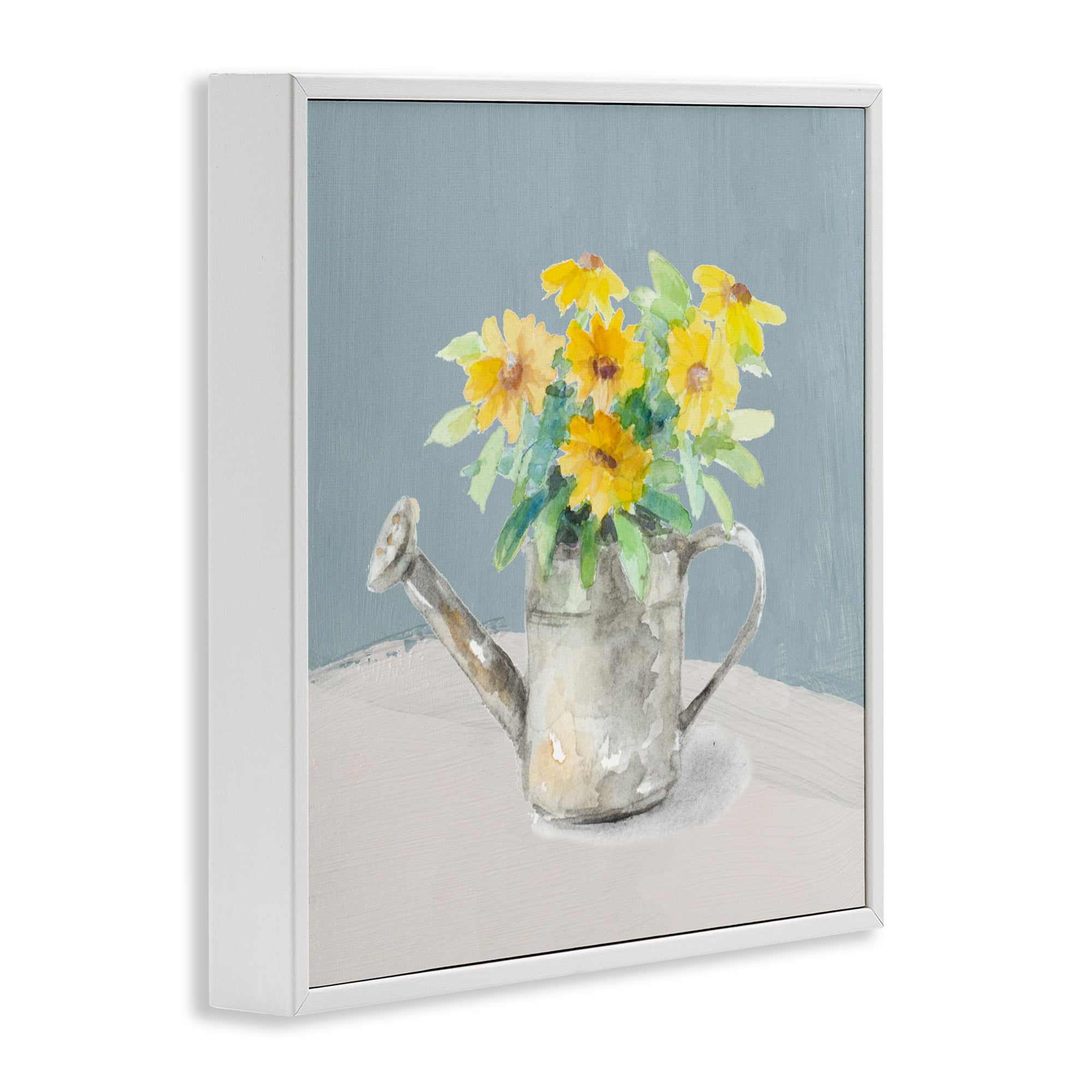 Stupell Industries Daisies in Watering Can White Framed Giclee Art, design by Lanie Loreth