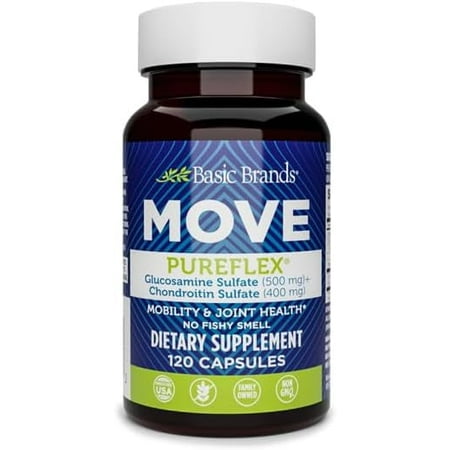 Basic Health Brands Move Pureflex Glucosamine Chondroitin, 120 Capsules