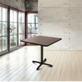 thumbnail image 5 of Hampden Furnishings Bennet Collection Steel Frame 36" Square Top, X Base, 30" Height Cafe Table, Black Frame/Mahogany Top, 5 of 5