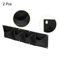 thumbnail image 3 of Uxcell 4 Pockets Vertical Hanging Felt Fabric Grow Bag Plant Container, Black 2 Pack, 3 of 6