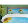 thumbnail image 4 of Ambesonne Pastel Duvet Cover Set, Sunflowers Chamomiles, 2-Calking, Blue Yellow Green, 4 of 7
