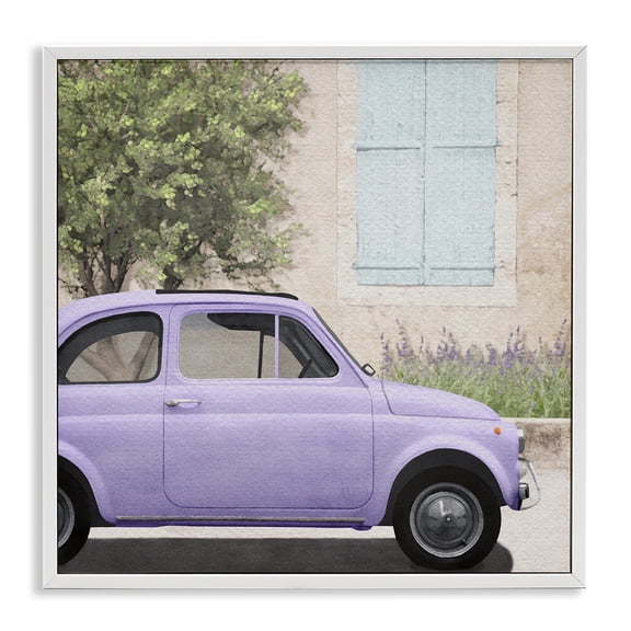 Stupell Industries Traditional Antique Purple Buggy White Framed Giclee Art, 17 x 17, by LSR Design Studio