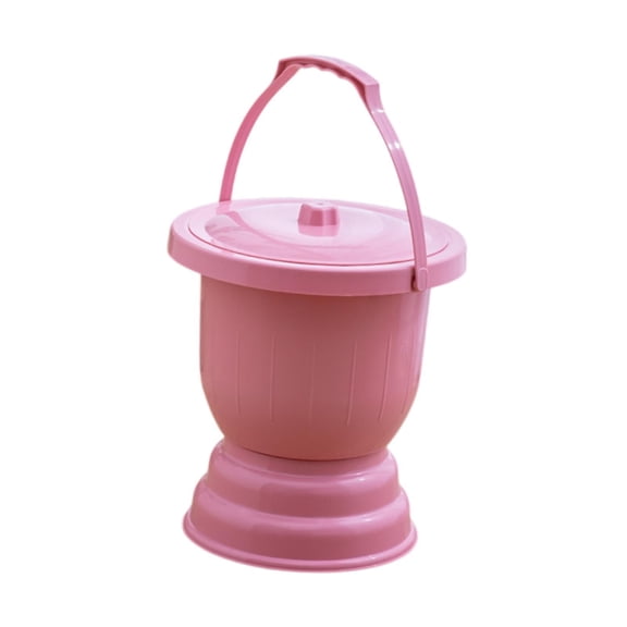 TOOYFUL Chamber Pot Portable Spittoon Night Urinal Container Night Urinal with Handle Spittoon with Lid for Car Home Woman Kids Adults Pink