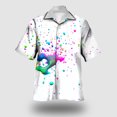 thumbnail image 2 of Camisas De CompresióN Para Hombre Hombres Casual Manga corta Primavera Verano Turndown Neck 3D Impreso Camisas Moda Top Blusa Camisas (White, L), 2 of 5