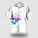 thumbnail image 2 of Camisas De CompresióN Para Hombre Hombres Casual Manga corta Primavera Verano Turndown Neck 3D Impreso Camisas Moda Top Blusa Camisas (White, S), 2 of 5