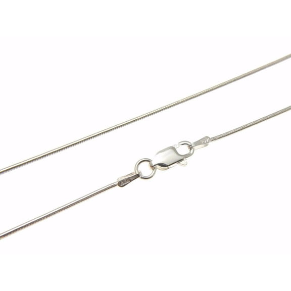 925 Sterling silver Italian 1mm round snake chain necklace 16" - 24"