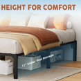 thumbnail image 3 of 14-pulgada queen tool-free heavy duty metal platform marco de cama: no box spring, no screws, supports up to 800 lbs, 3 of 8