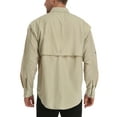 thumbnail image 4 of LRD Men's UPF 30 Long Sleeve Button Down Fishing Shirts Khaki L, 4 of 6