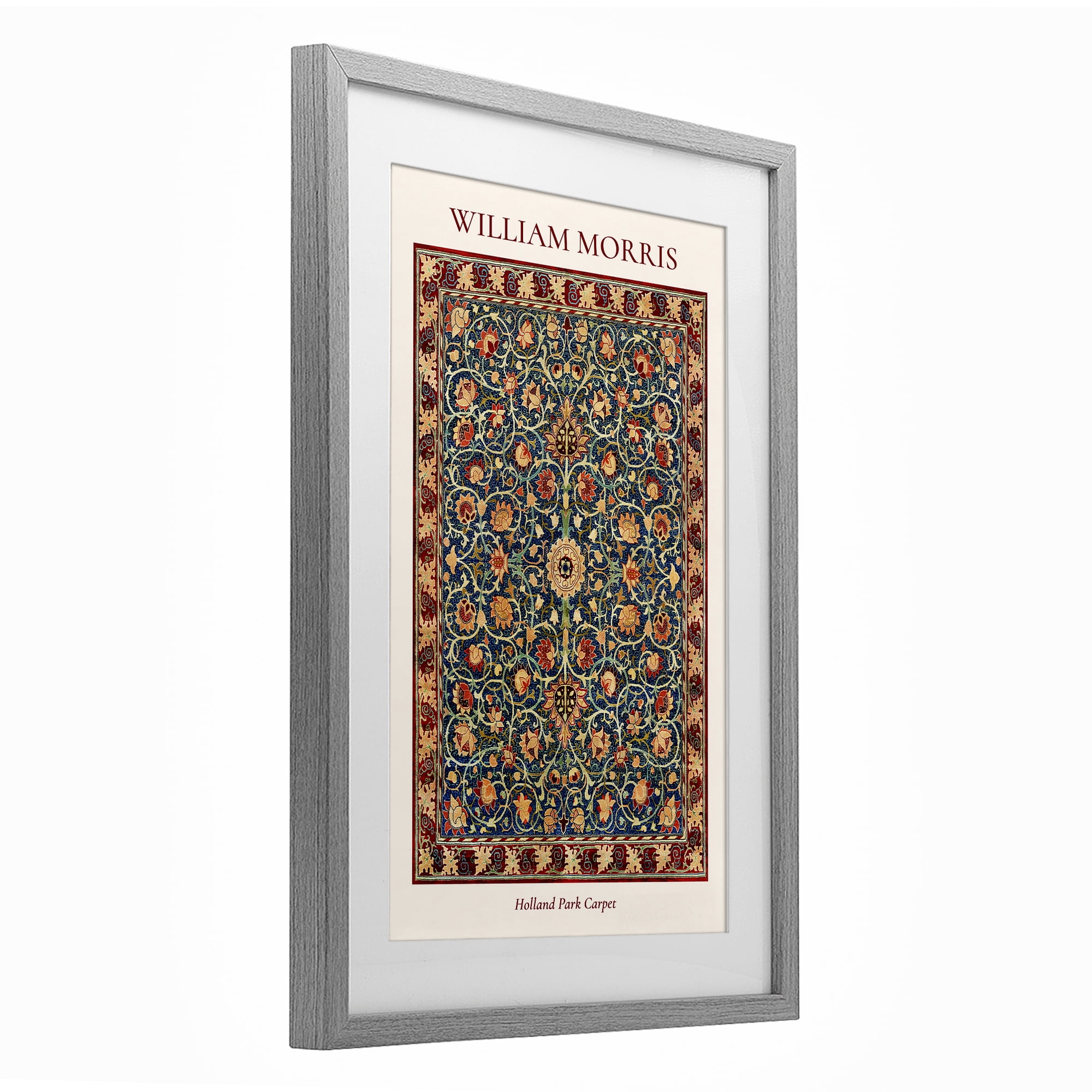 Stupell Industries Holland Park William Morris Design Gray Framed Print Under Glass, design by Vintage Hustle
