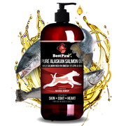 Best Paw Nutrition Pure Alaskan Salmon Oil for Dogs, Cats & Ferrets - Liquid Supplement for Joint Pain Relief - Soft Skin & Shiny Coat - Omega 3 Fish Oil Pets Love - 32oz