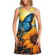 thumbnail image 1 of Balery Colorful Cloud Butterfly Sunflower Vestidos de verano para mujer con estampado: vestido holgado sin mangas, vestido playero informal y cómodo para días calurosos., 1 of 7