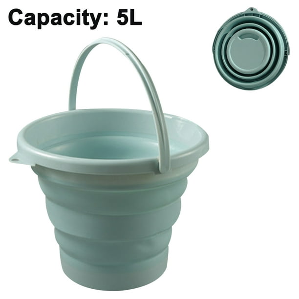 Greswe Collapsible Bucket With Handle, Portable Folding Buckets For Cleaning, Space Saving Water Container For Gardening, Camping, Fishing, Outdoor Su