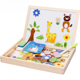 thumbnail image 1 of Juguetes para niños, rompecabezas magnético de madera, rompecabezas de animales, tablero de dibujo magnético de doble cara, rompecabezas para niños, 1 of 3