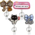 thumbnail image 1 of Carrete retráctil para insignias HoaOo Cute con clip y llavero (4 unidades), 1 of 7