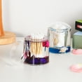 thumbnail image 3 of Locco Decor Acrylic Liquid 3D Floating Motion Round Qtip Cotton Ball Swab Holder Dispenser with Lid Shell, 3 of 3