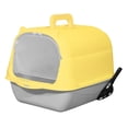 thumbnail image 4 of Caja de arena para gatos jinwen Inodoro cerrado Duradero con solapa en la puerta delantera extraíble Gris Amarillo, 4 of 8
